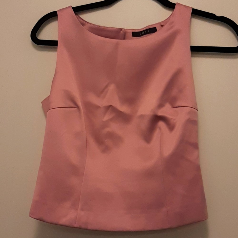 Raspberry pink satin blouse
